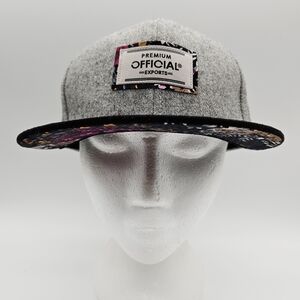 OFFICIAL | wool blend floral detail flat brim adjustable cap hat